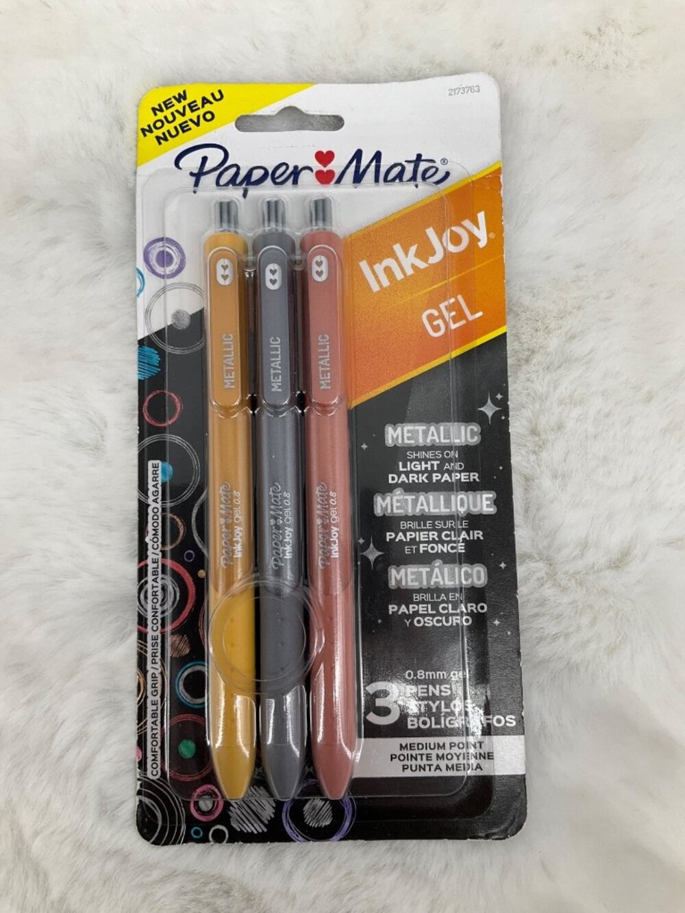 PaperMate Inkjoy Gel Pens .8mm Medium Metallic  set of 3 NEW